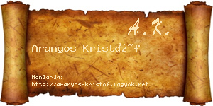 Aranyos Kristóf névjegykártya