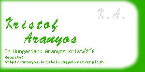 kristof aranyos business card